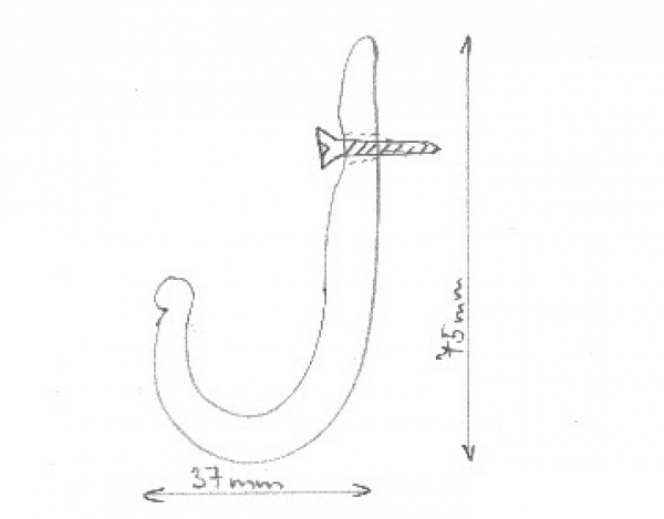 Háčik na stenu 8cm