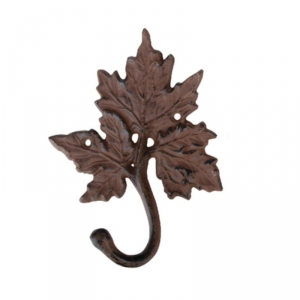 Háčik na stenu liatinový lístok 14,6x6,2x19,3cm