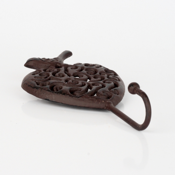 Háčik srdce s vtáčikom liatina 15x8cm