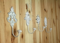 Háčik zámocký štýl kovový biely xcm