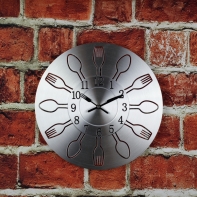 Hodiny do kuchyne - motív príbory 33cm