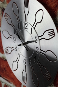 Hodiny do kuchyne - motív príbory 33cm