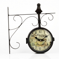 Hodiny do reštaurácie Retro Café Noir obojstranné