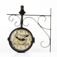 Hodiny do reštaurácie Retro Café Noir obojstranné