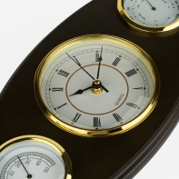 Hodiny drevené s teplomerom a vlhkomerom 40x21x4,5cm