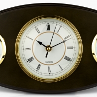 Hodiny drevené s teplomerom a vlhkomerom 40x21x4,5cm