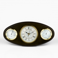 Hodiny drevené s teplomerom a vlhkomerom 40x21x4,5cm