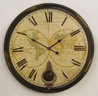 Hodiny kyvadlové s mapou 58cm 
