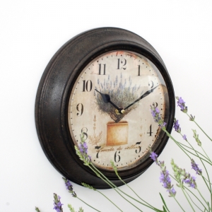 Hodiny levandule v kvetináči 29cm