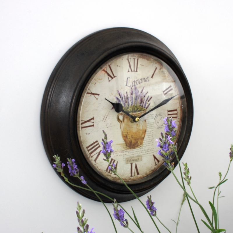 Hodiny levandule v džbáne 29cm
