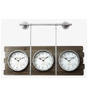 Hodiny na konzole Paris - London - New York 76cm