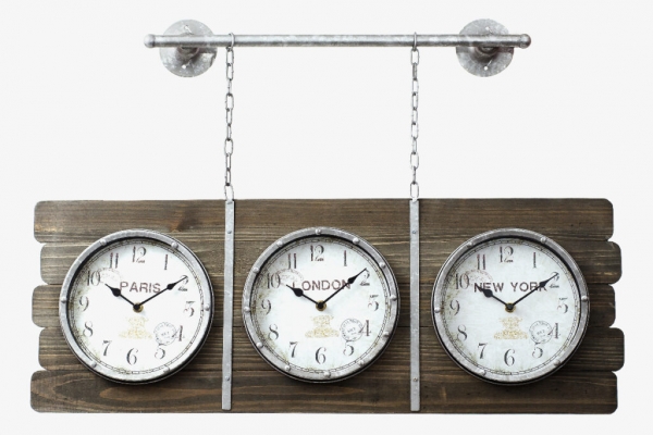 Hodiny na konzole Paris - London - New York 76cm