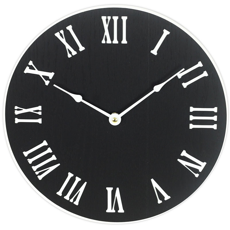 Hodiny nástenné čierne 30cm