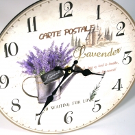 Hodiny nástenné dekor levandule