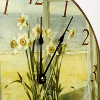Nástenné drevené hodiny kvietok 30cm
