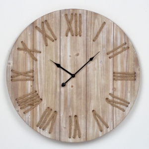 Hodiny nástenné drevené s prepletanými číslami 60cm