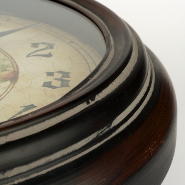 Hpodiny nástenné kovové s kohútom 39cm