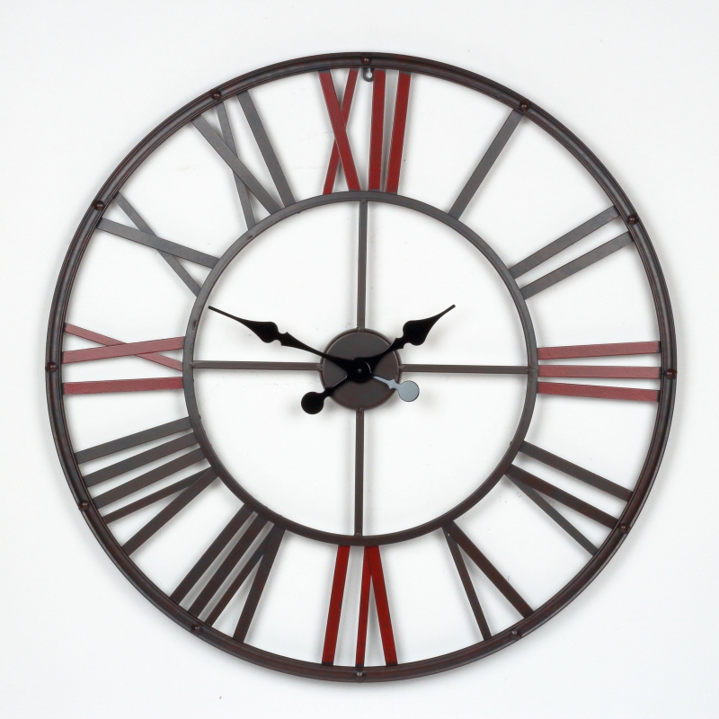 Hodiny nástenné kovové v industriálnom štýle 80cm