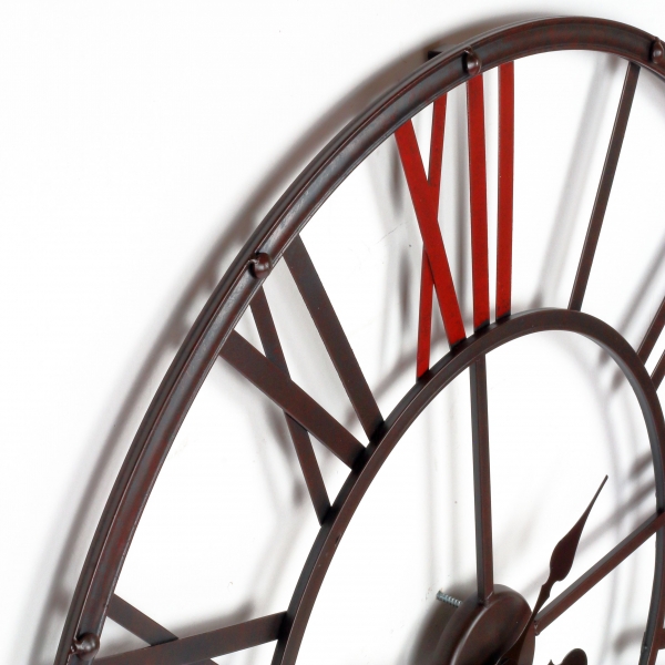 Hodiny nástenné kovové v industriálnom štýle 80cm