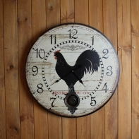 Hodiny nástenné kyvadlové s kohútom 58cm