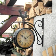 Hodiny nástenné obojstranné kovové 1329