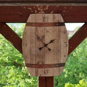 Hodiny nástenné plechové sud 50 x 38,5cm