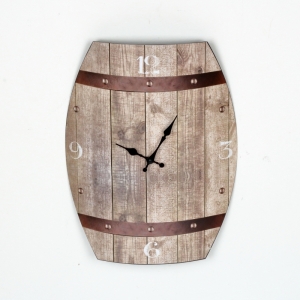 Hodiny nástenné plechové sud 50x38,5cm