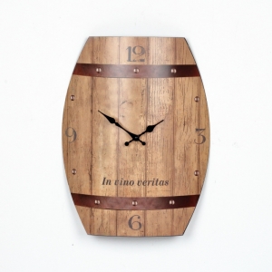 Hodiny nástenné plechové sud In vino veritas 50x38,5cm