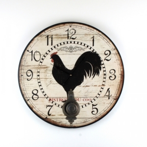 Hodiny nástenné s kyvadlom kohút 58cm
