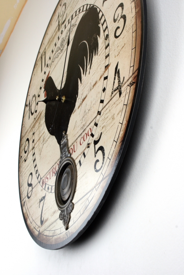 Hodiny nástenné s kyvadlom kohút 58cm