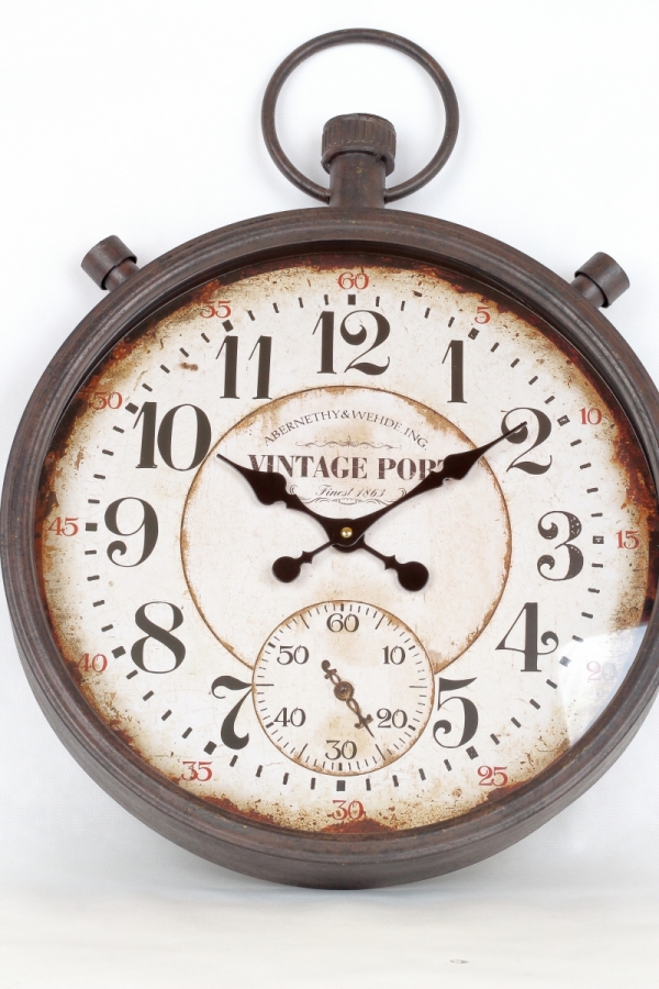 Hodiny nástenné VINTAGE PORT kov 44x60cm