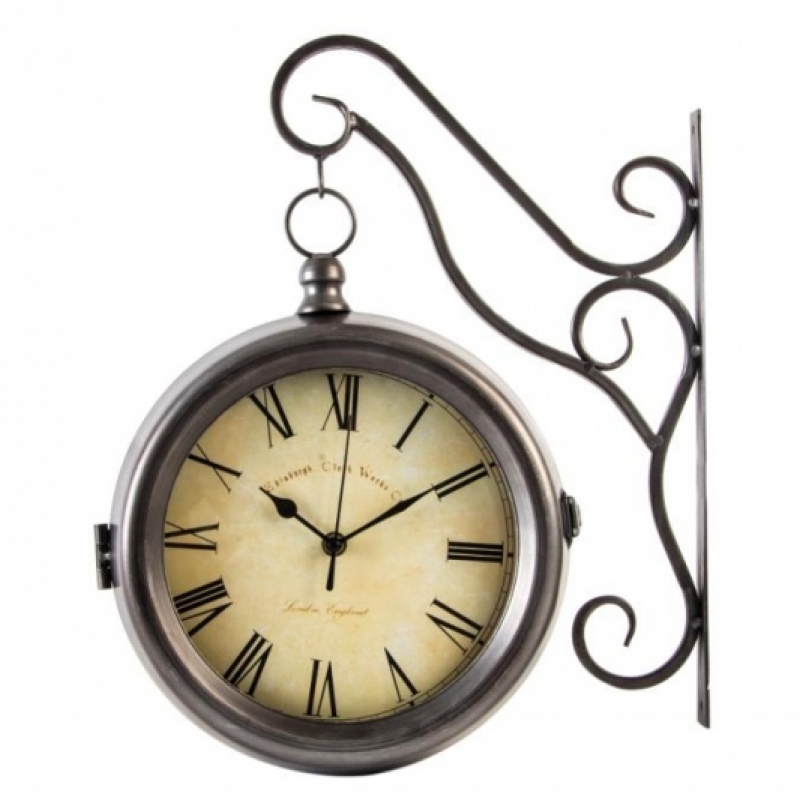 Hodiny obojstranné s konzolou 34x41x10cm