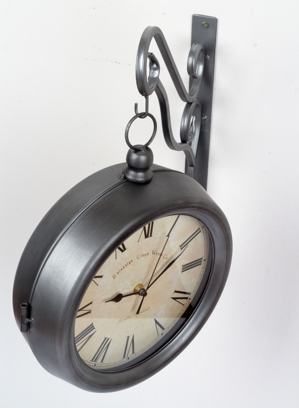 Hodiny obojstranné s konzolou 34x41x10cm