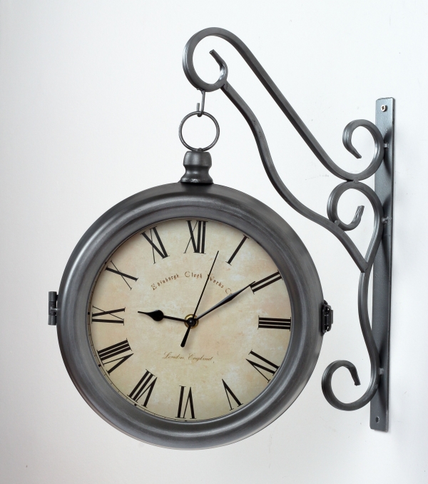 Hodiny obojstranné s konzolou 34x41x10cm