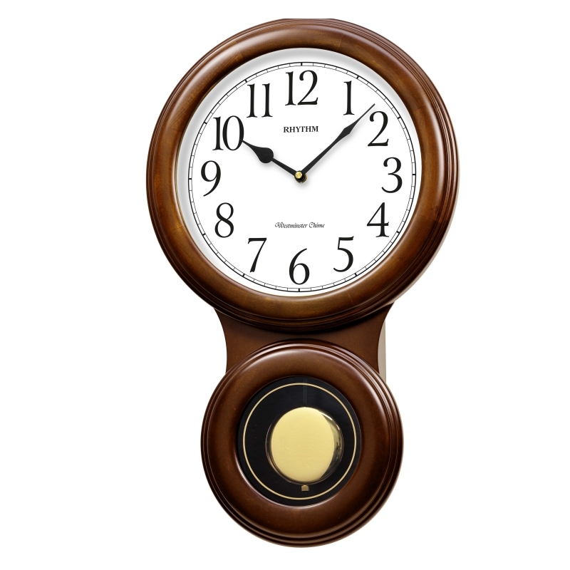 Hodiny pendlovky kulaté 32x10x52cm