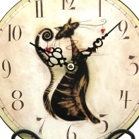 Hodiny s mačičkou - stojanček