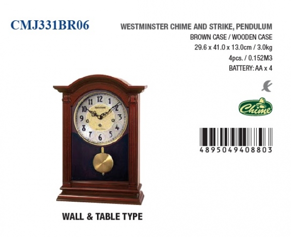 Hodiny s kyvadlom 29,6x41x13cm