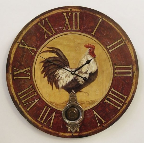 Hodiny s kyvadlom 58cm s kohútom