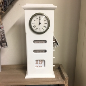 Hodiny stolové drevené s kalendárom 38x16x8cm