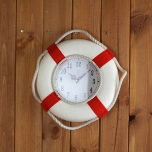 Hodiny záchranné koleso červené 25cm