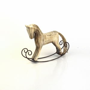 Hojdací drevený koník svetlo hnedý 16 × 12,5 × 3,5 cm