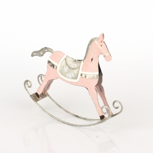 Hojdací koník ružový 14x1x12cm