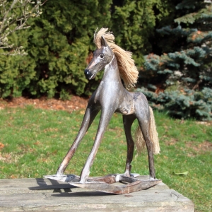 Hojdací kôň drevená dekorácie 38cm