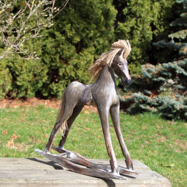 Hojdací kôň drevená dekorácie 38cm