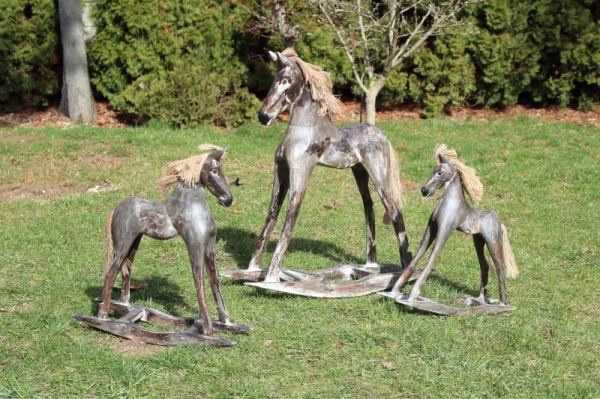 Hojdací kôň drevená dekorácie 38cm