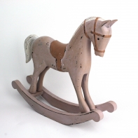 Hojdací kôň drevený staro-ružový 38x32x8cm