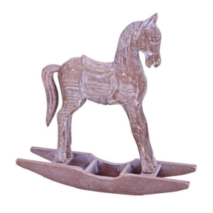 Hojdací kôň hnedý 16 x 4 x 15 x cm drevený