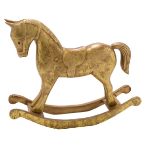 Hojdací kôň zlatý 30 x 8 x 22 cm