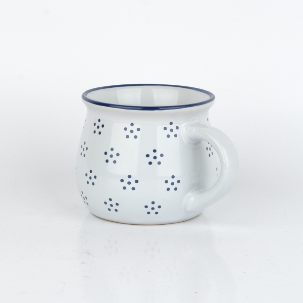 Hrnček biely s čiernymi bodkami 370ml