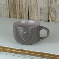 Hrnček buclák hnedý so srdcom 500ml